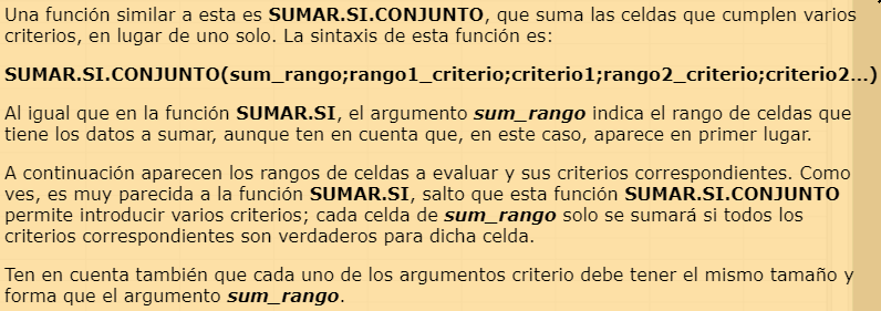 Explicación de SUMAR.SI.CONJUNTO