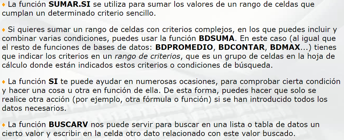 Outras funcións importantes