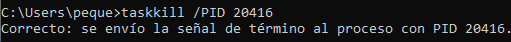 Matando proceso notepad.exe (con PID 20416) con taskkill