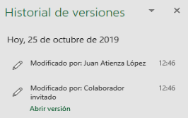 Historial de versións