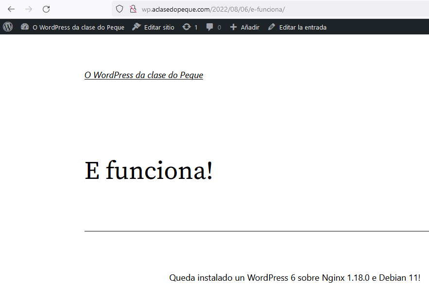 Primeira entrada publicada!