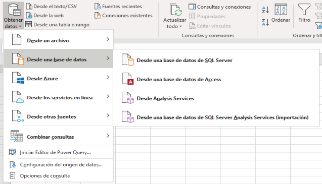Alternativas para importar desde diferentes bases de datos