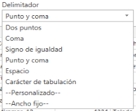 Posibilidade de escoller delimitador