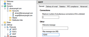 SMTP Tamaño máximo da mensaxe