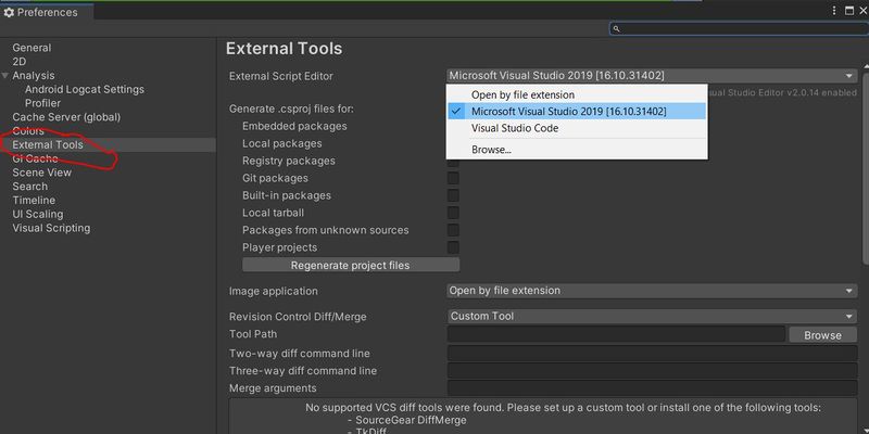 Archivo:Unity3d conf visualstudio 2.JPG